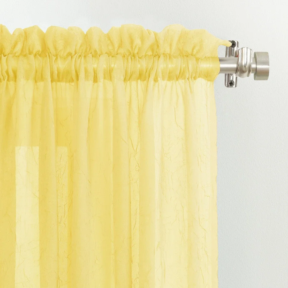 ⚡NO. 918 Erica Crushed Sheer Voile Rod Pocket‎ Curtain Panel, 51